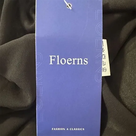 Floerns Tropical Leaf Print V-Neck Cut Out Back Dress Flutter Sleeve Tie-Back - Picture 6 of 9